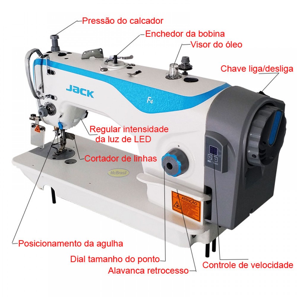 Máquina de Costura Industrial Reta Jack IJKF5 com Motor Direct Drive